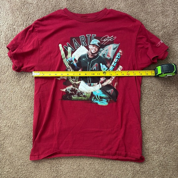 Women’s Medium Gildan Ketel Marte Diamondbacks MLB Cotton Red T-Shirt - Picture 6 of 6